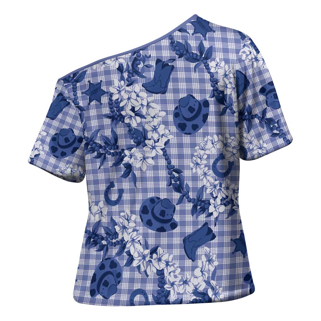Mokihana Maile Ilima Leis Paniolo Palaka Cross Shoulder Shirt Hawaiian Polu Spirit LT9 - Polynesian Pride