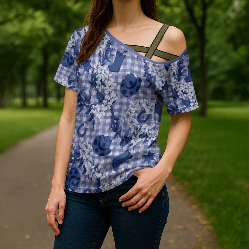 Mokihana Maile Ilima Leis Paniolo Palaka Cross Shoulder Shirt Hawaiian Polu Spirit LT9 - Polynesian Pride