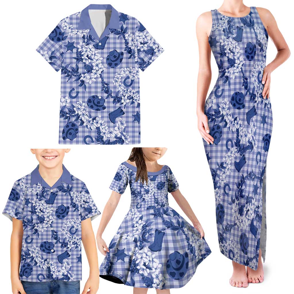 Mokihana Maile Ilima Leis Paniolo Palaka Family Matching Tank Maxi Dress and Hawaiian Shirt Hawaiian Polu Spirit LT9 - Polynesian Pride