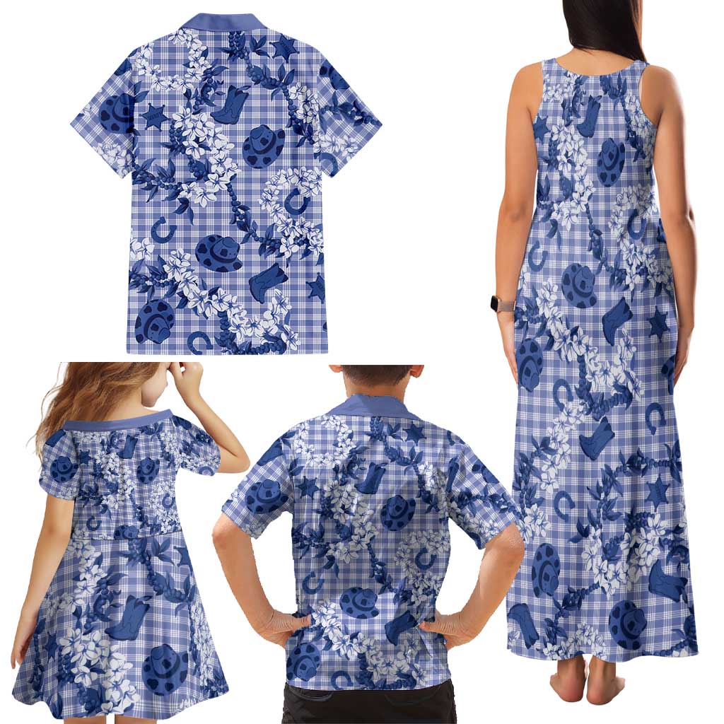 Mokihana Maile Ilima Leis Paniolo Palaka Family Matching Tank Maxi Dress and Hawaiian Shirt Hawaiian Polu Spirit LT9 - Polynesian Pride