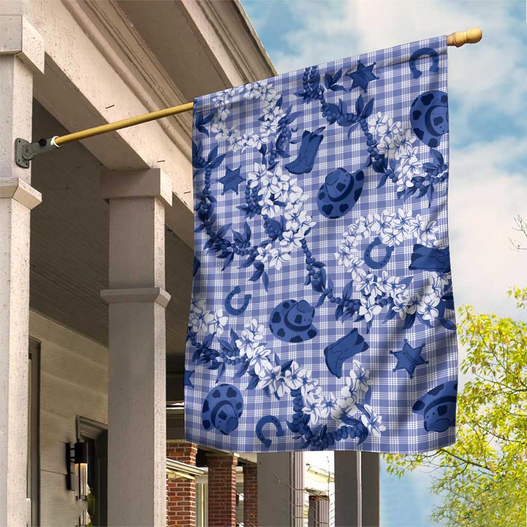 Mokihana Maile Ilima Leis Paniolo Palaka Garden Flag Hawaiian Polu Spirit LT9 House Flag Blue - Polynesian Pride