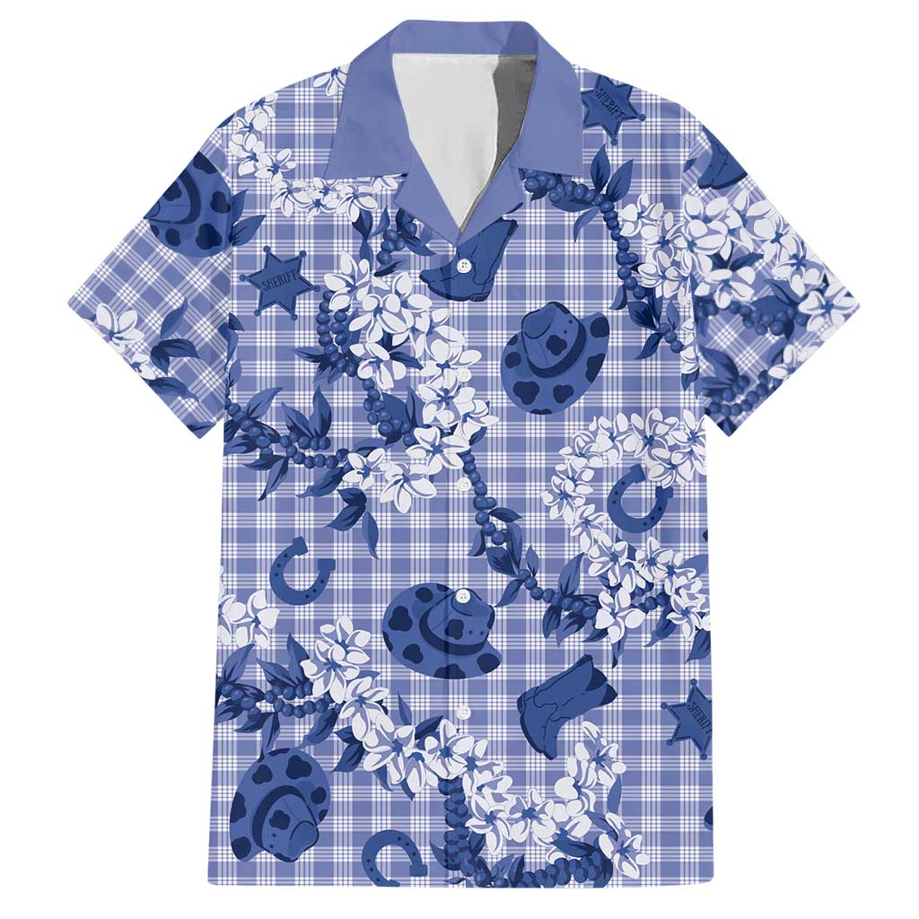 Mokihana Maile Ilima Leis Paniolo Palaka Hawaiian Shirt Hawaiian Polu Spirit LT9 Blue - Polynesian Pride