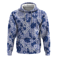 Mokihana Maile Ilima Leis Paniolo Palaka Hoodie Hawaiian Polu Spirit LT9 Pullover Hoodie Blue - Polynesian Pride