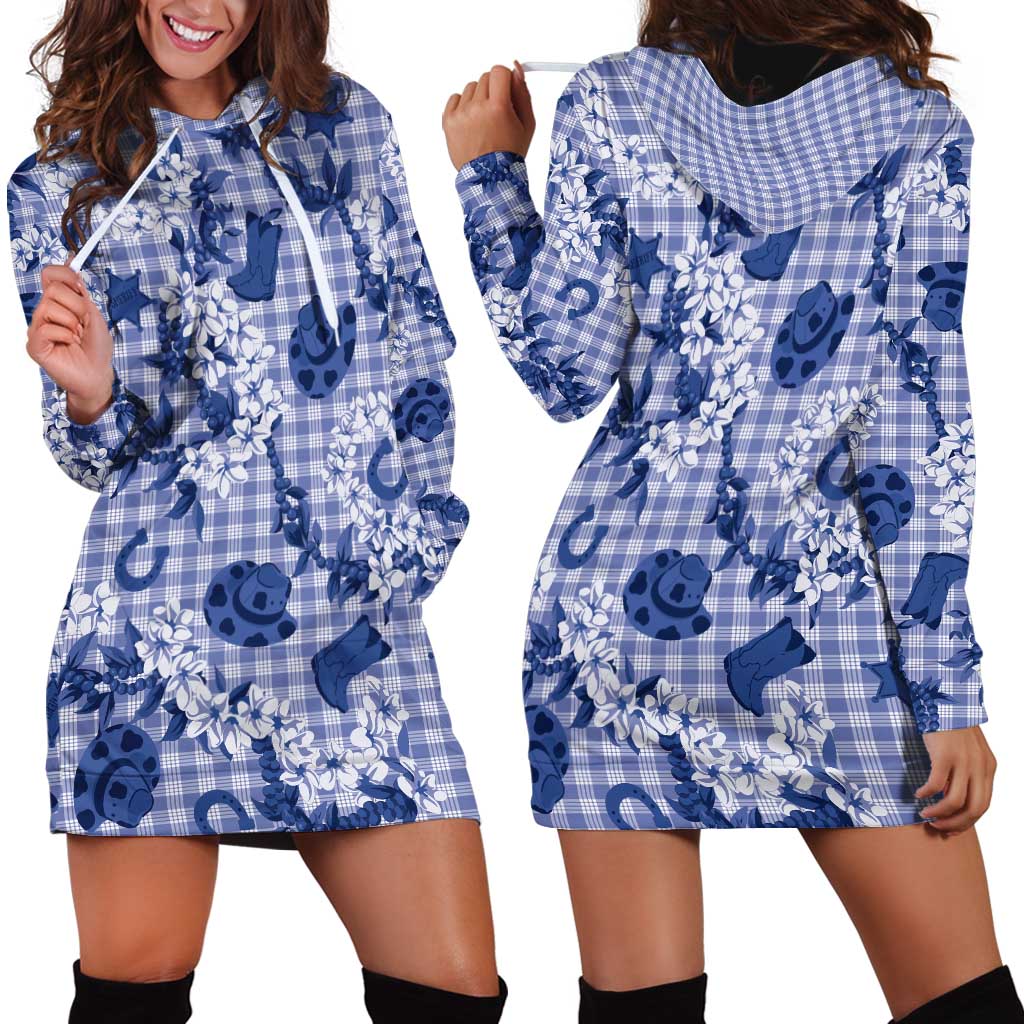 Mokihana Maile Ilima Leis Paniolo Palaka Hoodie Dress Hawaiian Polu Spirit LT9 - Polynesian Pride