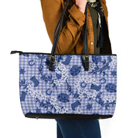 Mokihana Maile Ilima Leis Paniolo Palaka Leather Tote Bag Hawaiian Polu Spirit LT9 - Polynesian Pride