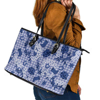 Mokihana Maile Ilima Leis Paniolo Palaka Leather Tote Bag Hawaiian Polu Spirit LT9 - Polynesian Pride