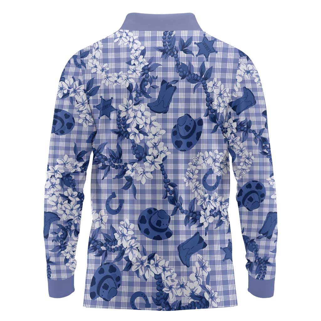 Mokihana Maile Ilima Leis Paniolo Palaka Long Sleeve Polo Shirt Hawaiian Polu Spirit LT9 - Polynesian Pride