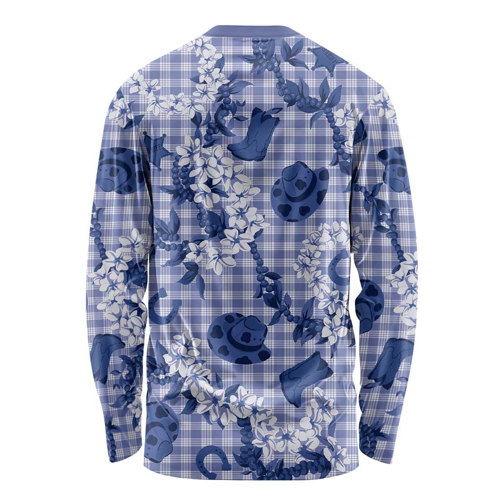 Mokihana Maile Ilima Leis Paniolo Palaka Long Sleeve Shirt Hawaiian Polu Spirit LT9 - Polynesian Pride
