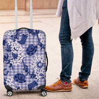 Mokihana Maile Ilima Leis Paniolo Palaka Luggage Cover Hawaiian Polu Spirit LT9 Blue - Polynesian Pride