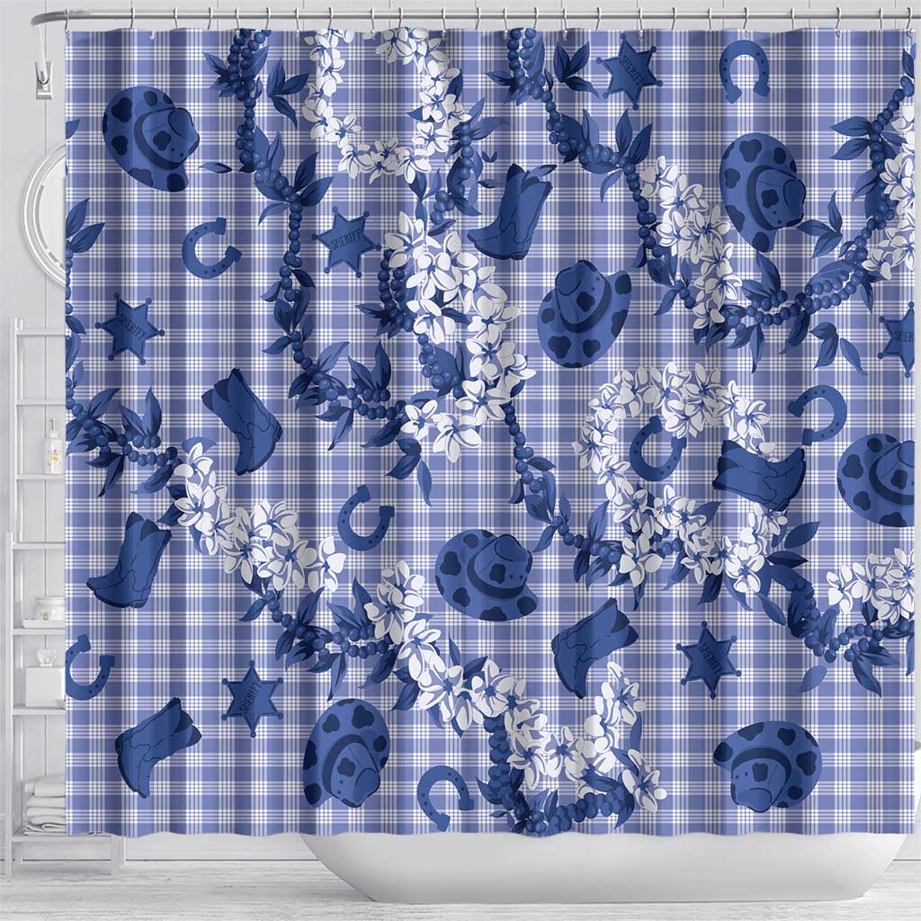Mokihana Maile Ilima Leis Paniolo Palaka Shower Curtain Hawaiian Polu Spirit LT9 - Polynesian Pride