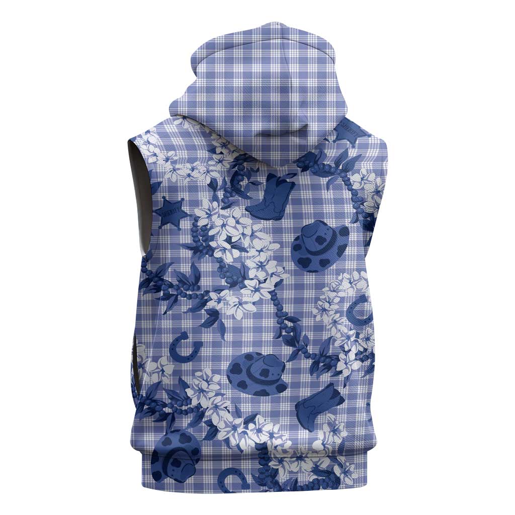 Mokihana Maile Ilima Leis Paniolo Palaka Sleeveless Hoodie Hawaiian Polu Spirit LT9 - Polynesian Pride