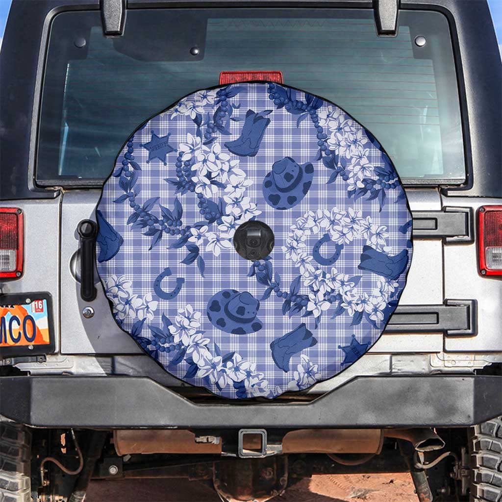 Mokihana Maile Ilima Leis Paniolo Palaka Spare Tire Cover Hawaiian Polu Spirit LT9 Blue - Polynesian Pride