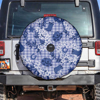 Mokihana Maile Ilima Leis Paniolo Palaka Spare Tire Cover Hawaiian Polu Spirit LT9 Blue - Polynesian Pride