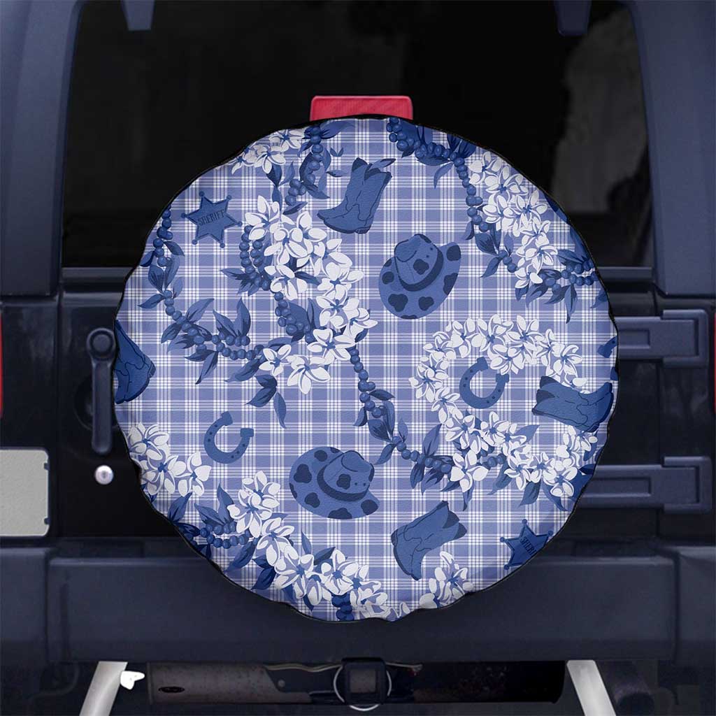 Mokihana Maile Ilima Leis Paniolo Palaka Spare Tire Cover Hawaiian Polu Spirit LT9 No hole Blue - Polynesian Pride