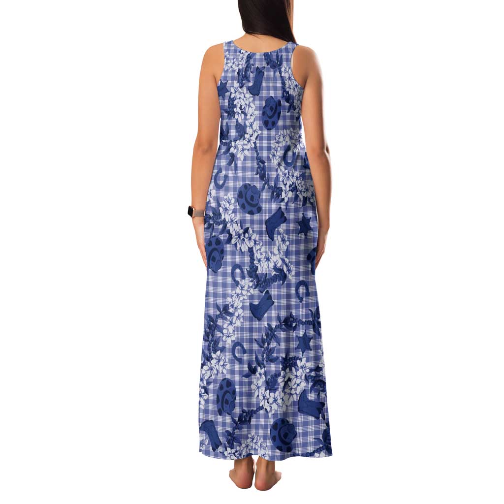 Mokihana Maile Ilima Leis Paniolo Palaka Tank Maxi Dress Hawaiian Polu Spirit LT9 - Polynesian Pride