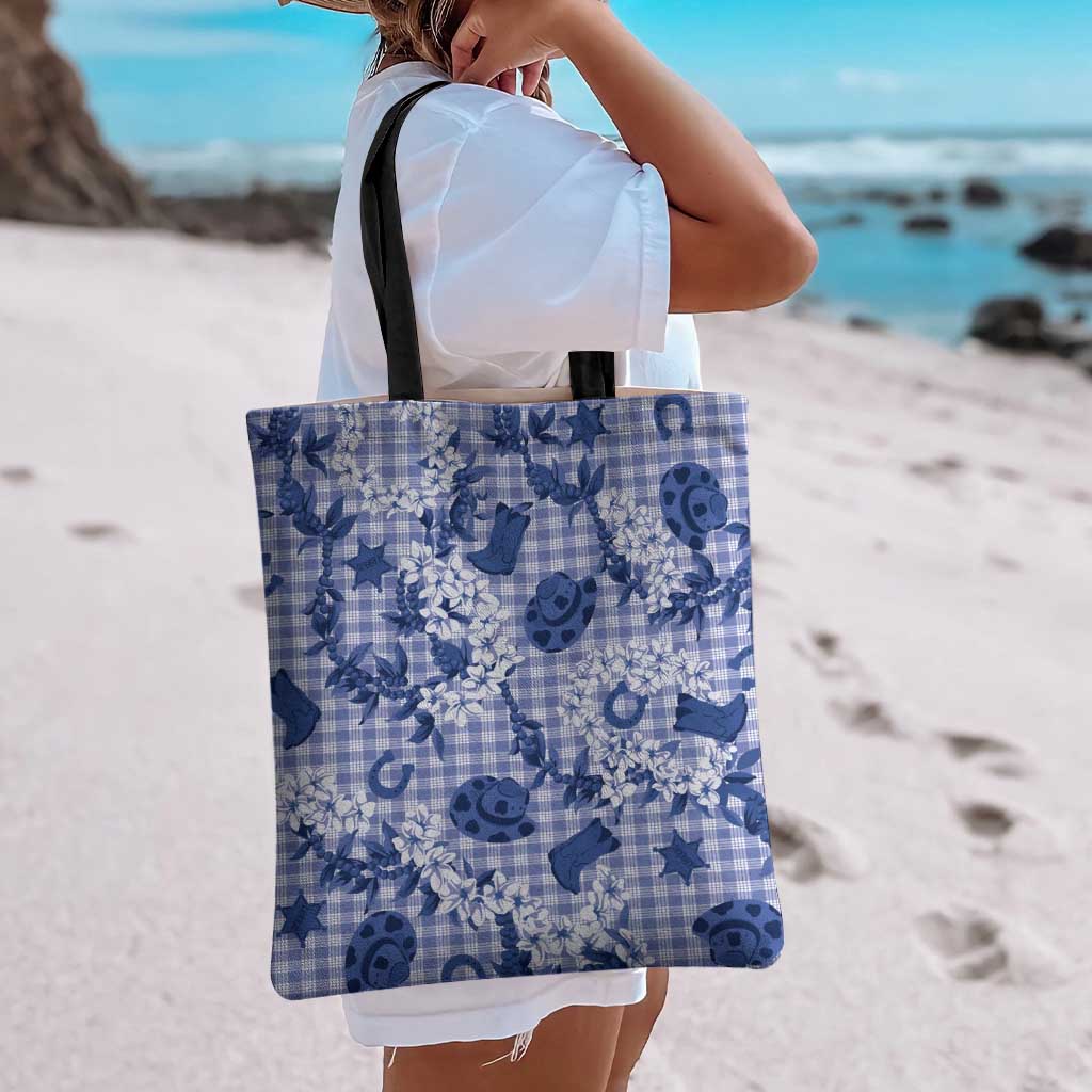 Mokihana Maile Ilima Leis Paniolo Palaka Tote Bag Hawaiian Polu Spirit LT9 - Polynesian Pride
