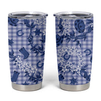 Mokihana Maile Ilima Leis Paniolo Palaka Tumbler Cup Hawaiian Polu Spirit LT9 Blue - Polynesian Pride