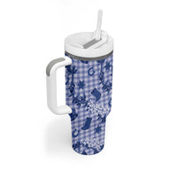 Mokihana Maile Ilima Leis Paniolo Palaka Tumbler With Handle Hawaiian Polu Spirit LT9 - Polynesian Pride