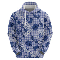 Mokihana Maile Ilima Leis Paniolo Palaka Zip Hoodie Hawaiian Polu Spirit LT9 - Polynesian Pride