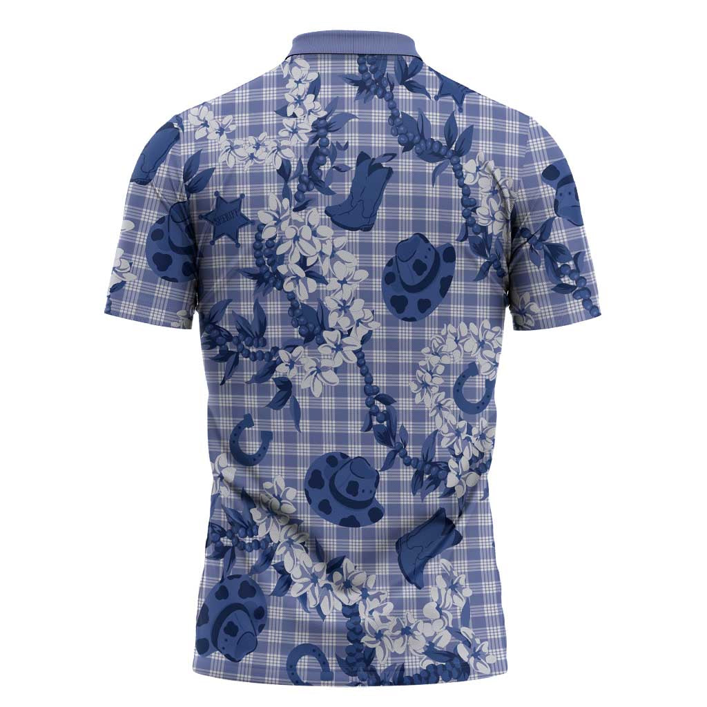 Mokihana Maile Ilima Leis Paniolo Palaka Zipper Polo Shirt Hawaiian Polu Spirit LT9 - Polynesian Pride