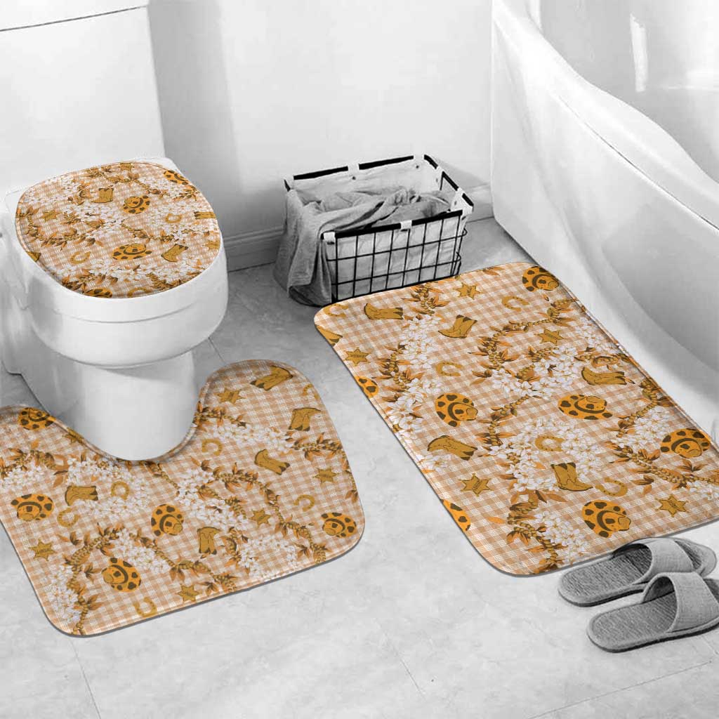 Mokihana Maile Ilima Leis Paniolo Palaka Bathroom Set Hawaiian Kula Spirit - Polynesian Pride