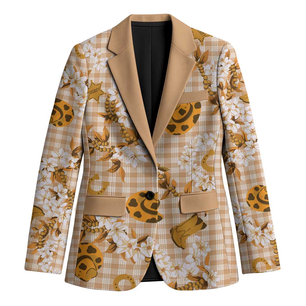 Mokihana Maile Ilima Leis Paniolo Palaka Blazer Hawaiian Kula Spirit LT9 Unisex Gold - Polynesian Pride
