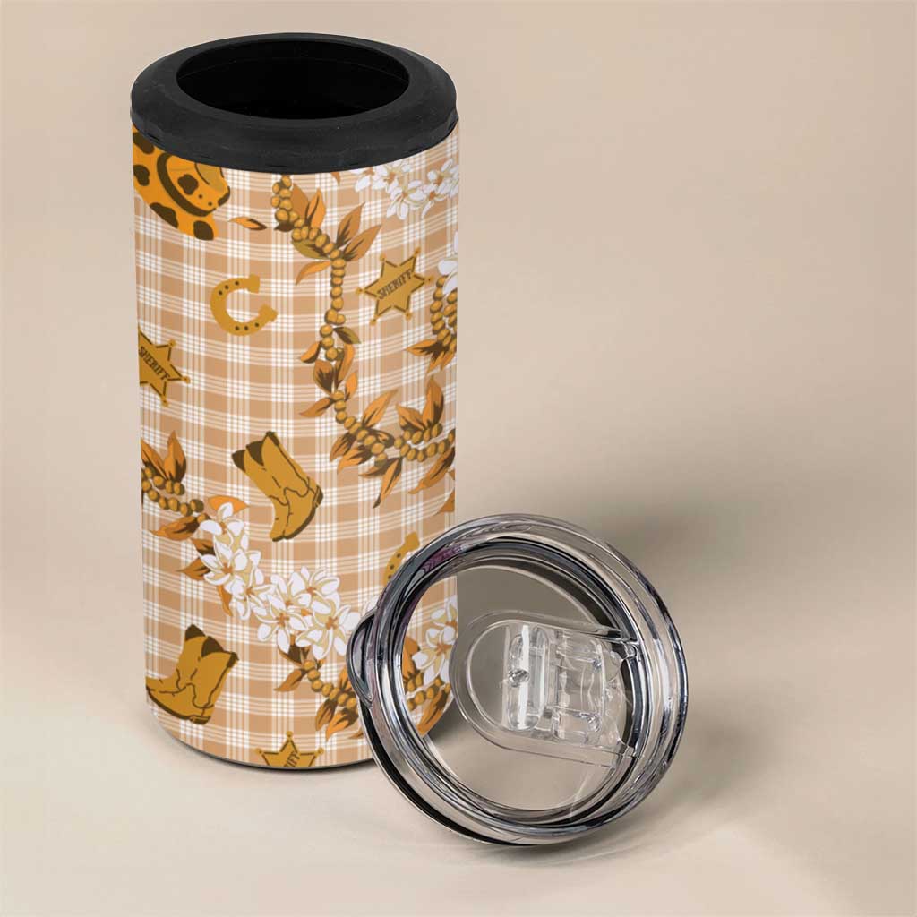 Mokihana Maile Ilima Leis Paniolo Palaka 4 in 1 Can Cooler Tumbler Hawaiian Kula Spirit LT9 - Polynesian Pride