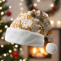 Mokihana Maile Ilima Leis Paniolo Palaka Christmas Santa Hat Hawaiian Kula Spirit LT9 Without Fur Gold - Polynesian Pride