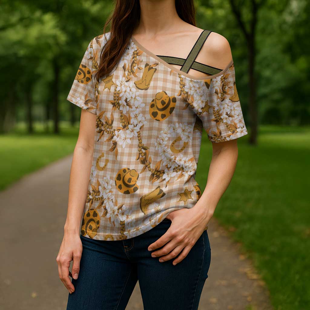 Mokihana Maile Ilima Leis Paniolo Palaka Cross Shoulder Shirt Hawaiian Kula Spirit LT9 - Polynesian Pride