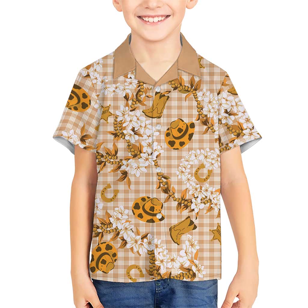 Mokihana Maile Ilima Leis Paniolo Palaka Family Matching Puletasi and Hawaiian Shirt Hawaiian Kula Spirit LT9 - Polynesian Pride