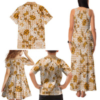 Mokihana Maile Ilima Leis Paniolo Palaka Family Matching Tank Maxi Dress and Hawaiian Shirt Hawaiian Kula Spirit LT9 - Polynesian Pride