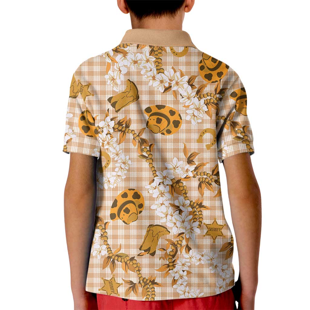 Mokihana Maile Ilima Leis Paniolo Palaka Kid Polo Shirt Hawaiian Kula Spirit LT9 - Polynesian Pride