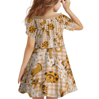 Mokihana Maile Ilima Leis Paniolo Palaka Kid Short Sleeve Dress Hawaiian Kula Spirit LT9 - Polynesian Pride