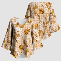Mokihana Maile Ilima Leis Paniolo Palaka Kimono Sleeve Blouse Hawaiian Kula Spirit LT9 - Polynesian Pride