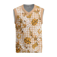 Mokihana Maile Ilima Leis Paniolo Palaka Christmas Knitted V-Neck Vest Hawaiian Kula Spirit LT9 Gold - Polynesian Pride