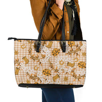 Mokihana Maile Ilima Leis Paniolo Palaka Leather Tote Bag Hawaiian Kula Spirit LT9 - Polynesian Pride