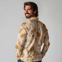 Mokihana Maile Ilima Leis Paniolo Palaka Long Sleeve Polo Shirt Hawaiian Kula Spirit LT9 - Polynesian Pride