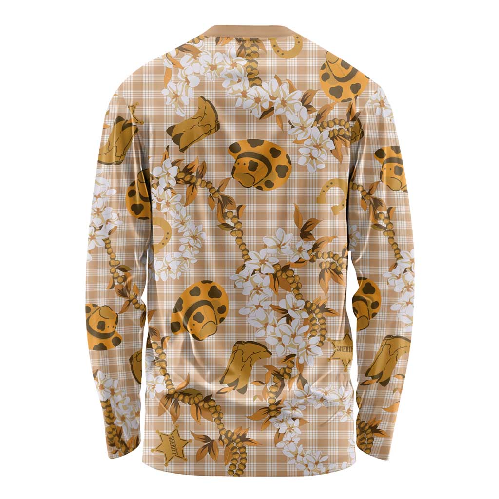 Mokihana Maile Ilima Leis Paniolo Palaka Long Sleeve Shirt Hawaiian Kula Spirit LT9 - Polynesian Pride