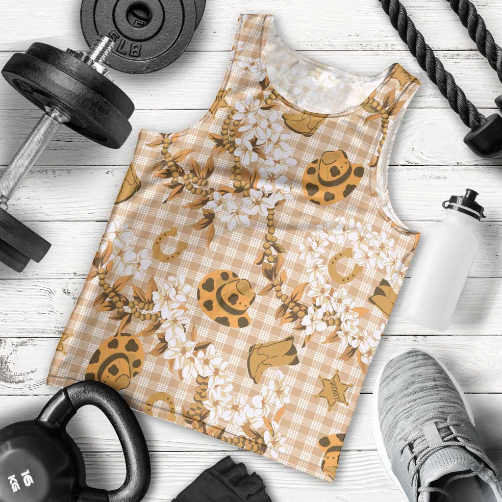 Mokihana Maile Ilima Leis Paniolo Palaka Men Tank Top Hawaiian Kula Spirit - Polynesian Pride