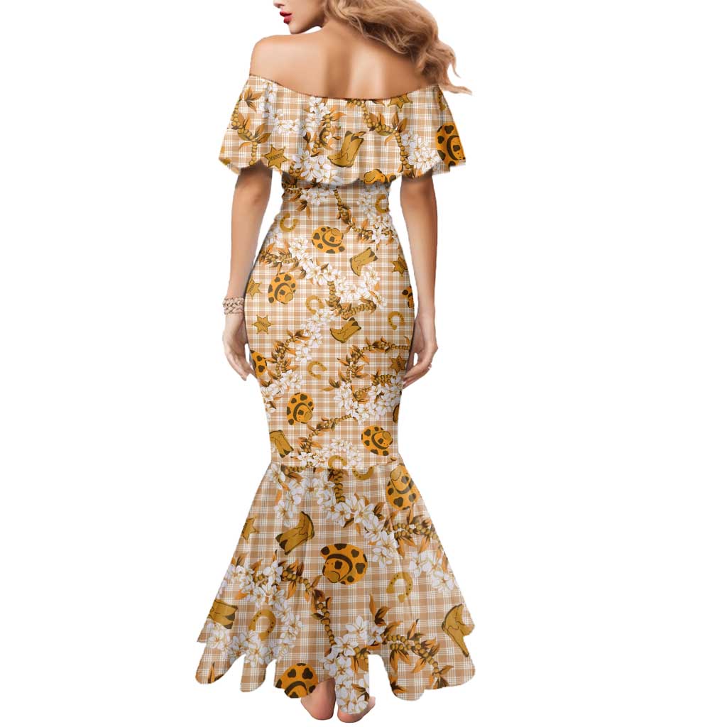 Mokihana Maile Ilima Leis Paniolo Palaka Mermaid Dress Hawaiian Kula Spirit LT9 - Polynesian Pride