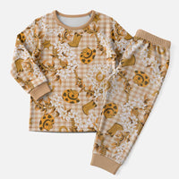 Mokihana Maile Ilima Leis Paniolo Palaka Christmas Pajama Set Hawaiian Kula Spirit LT9 Men Gold - Polynesian Pride