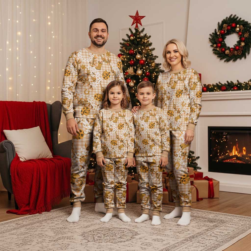 Mokihana Maile Ilima Leis Paniolo Palaka Christmas Pajama Set Hawaiian Kula Spirit LT9 - Polynesian Pride