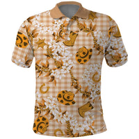 Mokihana Maile Ilima Leis Paniolo Palaka Polo Shirt Hawaiian Kula Spirit LT9 Gold - Polynesian Pride