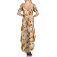 Mokihana Maile Ilima Leis Paniolo Palaka Summer Maxi Dress Hawaiian Kula Spirit LT9 - Polynesian Pride