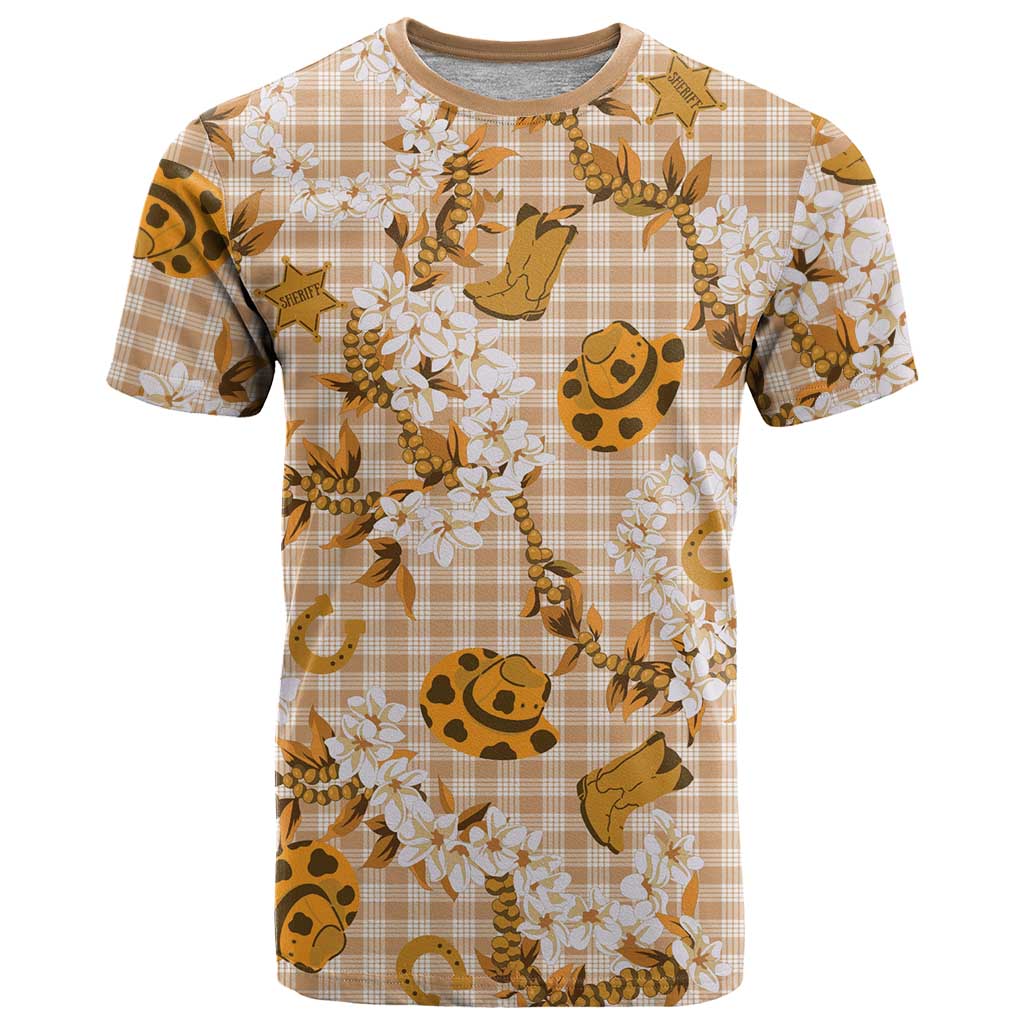 Mokihana Maile Ilima Leis Paniolo Palaka T Shirt Hawaiian Kula Spirit LT9 Gold - Polynesian Pride