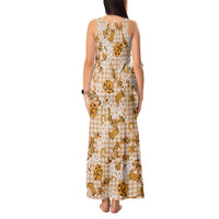Mokihana Maile Ilima Leis Paniolo Palaka Tank Maxi Dress Hawaiian Kula Spirit LT9 - Polynesian Pride