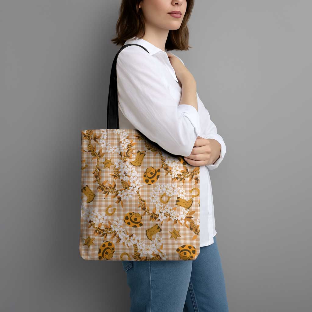 Mokihana Maile Ilima Leis Paniolo Palaka Tote Bag Hawaiian Kula Spirit - Polynesian Pride