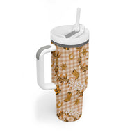 Mokihana Maile Ilima Leis Paniolo Palaka Tumbler With Handle Hawaiian Kula Spirit - Polynesian Pride