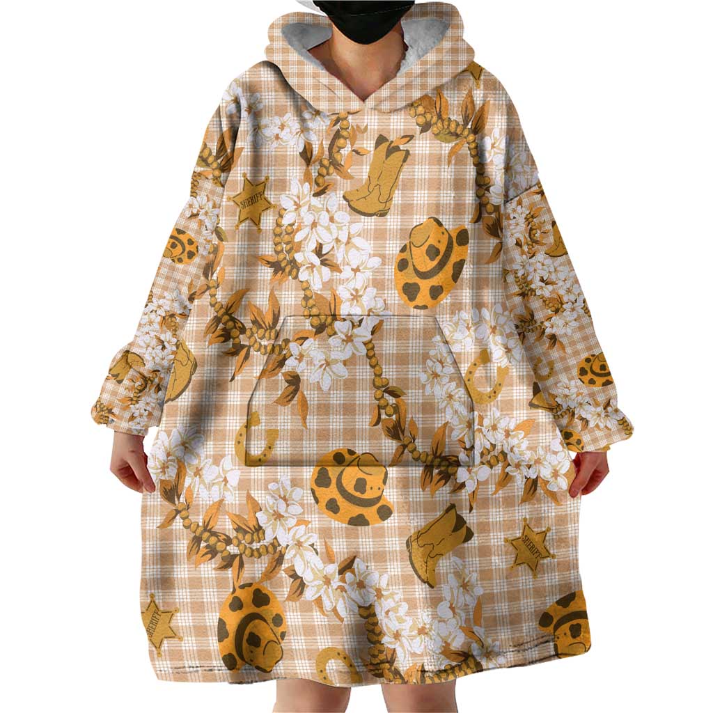Mokihana Maile Ilima Leis Paniolo Palaka Wearable Blanket Hoodie Hawaiian Kula Spirit LT9 - Polynesian Pride