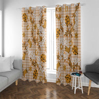 Mokihana Maile Ilima Leis Paniolo Palaka Window Curtain Hawaiian Kula Spirit - Polynesian Pride